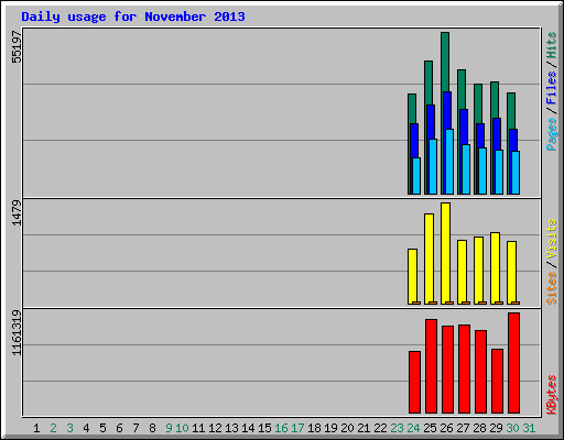Daily usage for November 2013