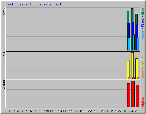 Daily usage for December 2013