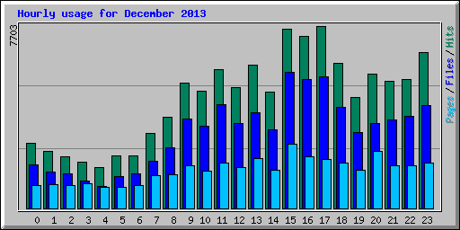 Hourly usage for December 2013