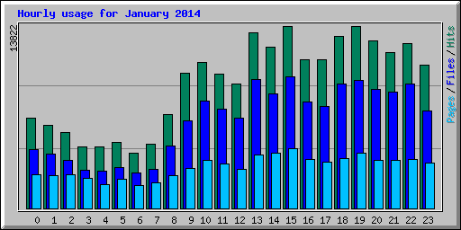 Hourly usage for January 2014