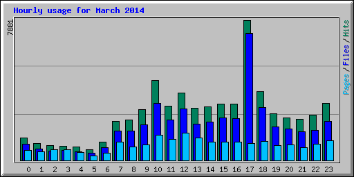 Hourly usage for March 2014