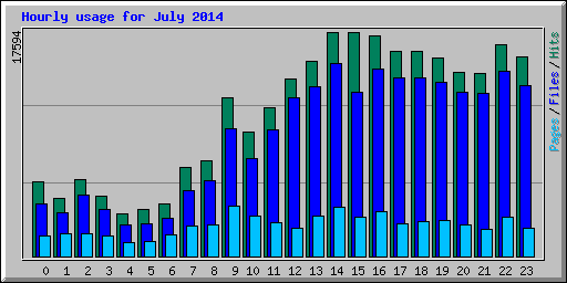 Hourly usage for July 2014