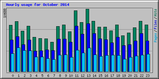 Hourly usage for October 2014